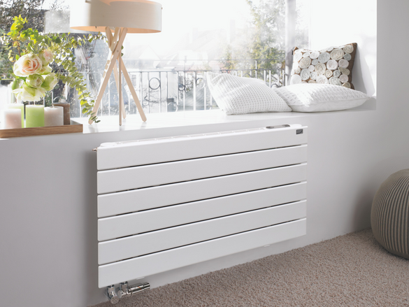 stue vegg med en design radiator zehnder nova neo